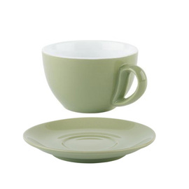 Cappuccinotasse mit Untertasse SNUG Porzellan grün 300 ml Produktbild