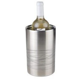 Flaschenkühler LINES Edelstahl doppelwandig matt  Ø 120 mm  H 200 mm Produktbild