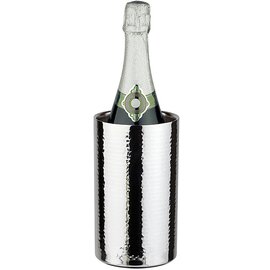 Flaschenkühler, doppelwandig, Edelstahl, Hammerschlag, für 0,5 - 1,5 Liter Flaschen, Design patentiert, Ø  11,5 cm H 19,5 cm Produktbild