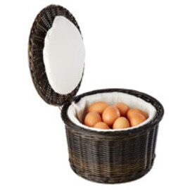 Eierkorb mit Deckel Kunststoff schwarz braun  Ø 260 mm  H 170 mm Produktbild