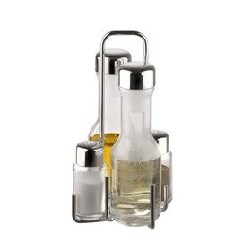 Menage PROFI • Essig | Öl | Salz | Pfeffer Glas Edelstahl H 220 mm Produktbild