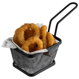 Servier-Frittierkorb SNACKHOLDER Edelstahl schwarz | 100 mm x 85 mm H 65 mm Produktbild 1 S