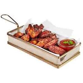 Servier-Frittierkorb SNACKHOLDER Edelstahl kupferfarben | 260 mm x 130 mm H 50 mm Produktbild