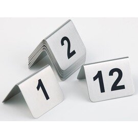 Tischnummernschild • Zahlen von 13 bis 24 • Edelstahl L 53 mm H 45 mm Produktbild