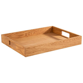 Zimmerservice- / Serviertablett Eichenholz 450 mm x 350 mm H 60 mm Produktbild