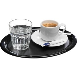 Serviertablett KAFFEEHAUS Melamin schwarz oval | 260 mm  x 200 mm Produktbild