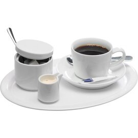 Serviertablett KAFFEEHAUS Melamin weiß oval | 260 mm  x 200 mm Produktbild