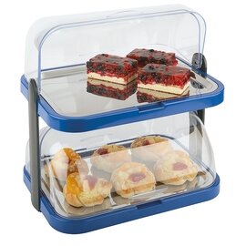 RESTPOSTEN | Buffet-Vitrine DOPPELDECKER 9-teilig Kunststoff Edelstahl blau  L 440 mm  B 320 mm  H 440 mm Produktbild