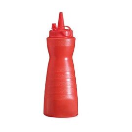 Quetschflasche 700 ml Kunststoff rot Ø 80 mm H 245 mm Produktbild