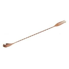 Barlöffel | Bargabel Edelstahl kupferfarben  L 300 mm | gedrehter Stiel Produktbild