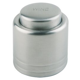 Wein-Verschlüsse Edelstahl Kunststoff mit Schriftzug "WINE" Ø 45 mm H 45 mm | 2 Stück Produktbild