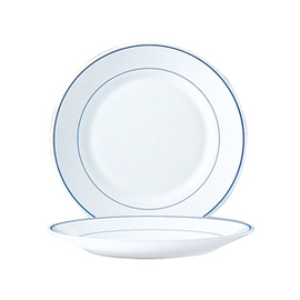 Teller flach RESTAURANT DELFT | Hartglas blau weiß | zweifache Randlinie  Ø 235 mm Produktbild