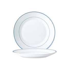 Teller flach RESTAURANT DELFT | Hartglas blau weiß | zweifache Randlinie  Ø 195 mm Produktbild