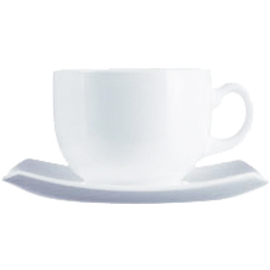 Tassenset DELICE WEISS 220 ml Hartglas mit Untertasse  H 62 mm Produktbild