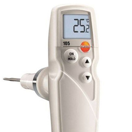 Einhand-Einstechthermometer testo 105 | -50°C bis +275°C inkl. Batterien | Halterung | Einstechtiefe 100 mm Produktbild