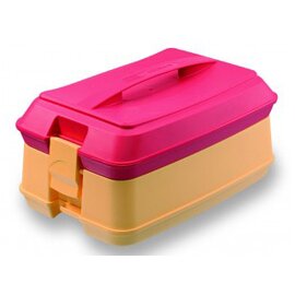 Individueller Essensträger rot gelb | 4 Abteile  | 355 mm  x 241 mm  H 479 mm Produktbild 0 L