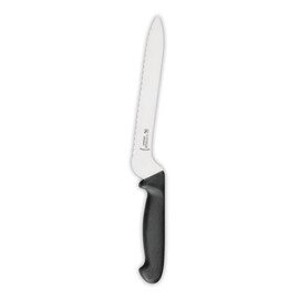 Brotmesser abgewinkelt gerade Klinge gezahnter Wellenschliff | schwarz | Klingenlänge 18 cm  L 32 cm Produktbild