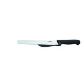 Brotmesser gerade Klinge gezahnter Wellenschliff | schwarz Abstandhalter | Klingenlänge 25 cm  L 38,2 cm Produktbild