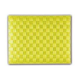 Gewebe-Tischset Kunststoff PP (Polypropylen) gelbgrün rechteckig 415 mm 300 mm Produktbild