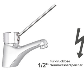 Waschtischbatterie puna | für drucklose Speicher | Hebel rund lang Produktbild