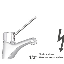 Waschtischbatterie puna | für drucklose Speicher | Hebel rund kurz Produktbild