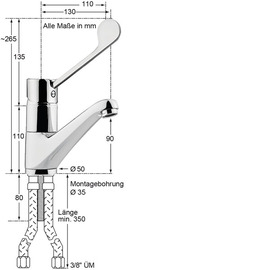 Waschtischbatterie Lena | langer Hebel Produktbild 1 S