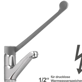 Waschtischbatterie | Standarmatur xena | für drucklose Speicher | langer Hebel Ausladung 130 mm Produktbild