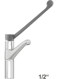 Waschtischbatterie | Standarmatur xena | langer Hebel auf Säule Ausladung 130 mm Produktbild