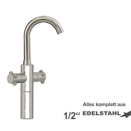 Waschtischbatterie lexar Zweigriffmischer auf Säule Produktbild