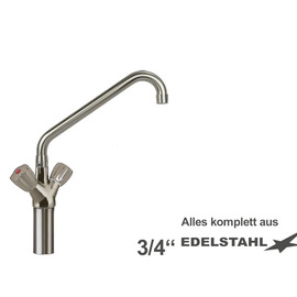 Säulenbatterie CLASSIC 3/4" | 4-Flügel-Griff | Zweigriffmischer Ausladung 300 mm Produktbild