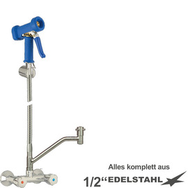 Mehrzweck-Reinigungsset xaria Zweigriffmischer Wandarmatur Brause blau | Schlauchlänge 1200 mm Produktbild