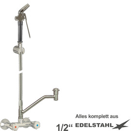 Mehrzweck-Reinigungsset vaxia Zweigriffmischer Wandarmatur Brause schmal | Schlauchlänge 800 mm Produktbild