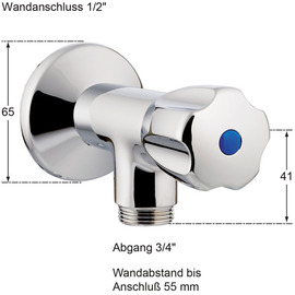 Wandventil 1/2" profi Ventilabgang 3/4" Produktbild 1 S