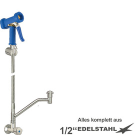 Mehrzweck-Reinigungsset xaria Ventil Einloch Wandarmatur Brause blau | Schlauchlänge 1200 mm Produktbild