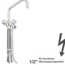 Thekenarmatur fresh 1/2" | drucklos H 290 mm | Zweigriffmischer Ausladung 200 mm Produktbild