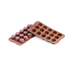 Schokoladen-Form  • rund  • Praline | 15 Mulden | Muldenmaß Ø 30 x 18 mm  L 210 mm  B 105 mm Produktbild