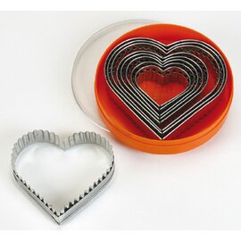 Ausstechersatz 9-teilig  • Herz  | Edelstahl  | gezackter Rand  H 30 mm Produktbild
