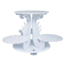 Etagen-Tortenständer Kunststoff weiß | 3 Ablageflächen | 560 mm  x 560 mm  H 400 mm Produktbild