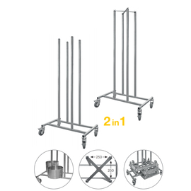 Fahrgestellwagen | Tortenringwagen Edelstahl | 750 mm x 470 mm H 1503 mm Produktbild