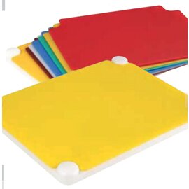 Schneidebrett-Set HDPE  • rot|gelb|grün|blau|weiß|braun  • 1 Bodenplatte|6 Schneidunterlagen austauschbar | 400 mm  x 300 mm  H 38 mm Produktbild