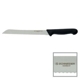 Brotmesser gerade Klinge gezahnter Wellenschliff | schwarz | Klingenlänge 21 cm Produktbild