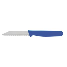 Brötchenmesser gerade Klinge Wellenschliff | blau | Klingenlänge 8 cm  L 18 cm Produktbild