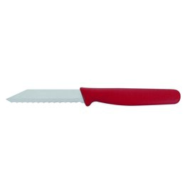 Brötchenmesser gerade Klinge Wellenschliff | rot | Klingenlänge 8 cm  L 18 cm Produktbild