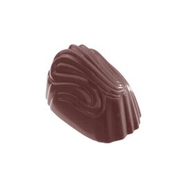 Schokoladenform  • oval | 21 Mulden | Muldenmaß 39 x 24 x H 20 mm  L 275 mm  B 135 mm Produktbild