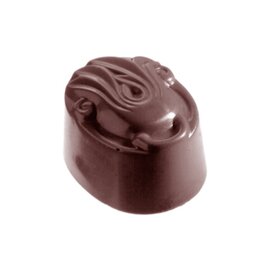 Schokoladenform  • oval | 24 Mulden | Muldenmaß 35 x 27 x H 20 mm  L 275 mm  B 135 mm Produktbild