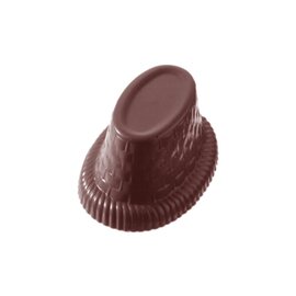 Schokoladenform  • oval  • Hut | 21 Mulden | Muldenmaß 43 x 30 x H 20 mm  L 275 mm  B 135 mm Produktbild