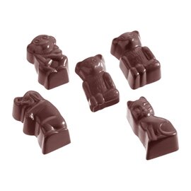 Schokoladenform  • Tiere | 21 Mulden | Muldenmaß 39 x 24 x H 17 mm  L 275 mm  B 135 mm Produktbild