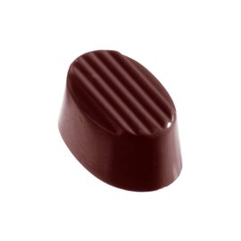 Schokoladenform  • oval | 24 Mulden | Muldenmaß 35 x 24 x H 16 mm  L 275 mm  B 135 mm Produktbild
