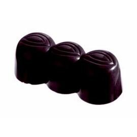 Schokoladenform  • Halbkugelreihe | 22 Mulden | Muldenmaß 47 x 19 x H 17 mm  L 275 mm  B 135 mm Produktbild