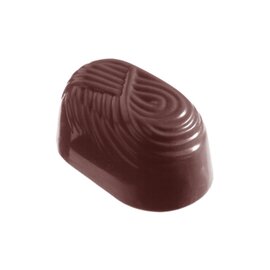 Schokoladenform  • oval | 24 Mulden | Muldenmaß 40 x 24 x H 19 mm  L 275 mm  B 135 mm Produktbild